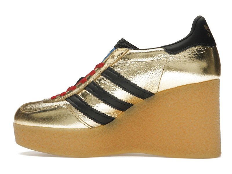 adidas x Gucci Gazelle Wedge Gold Metallic Black (Women's)