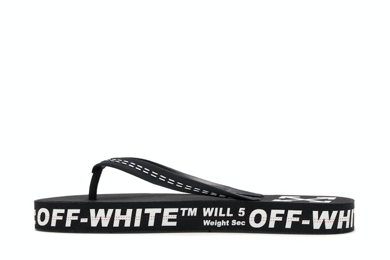 Off-White Logo Typographic Flip Flop Black SS20