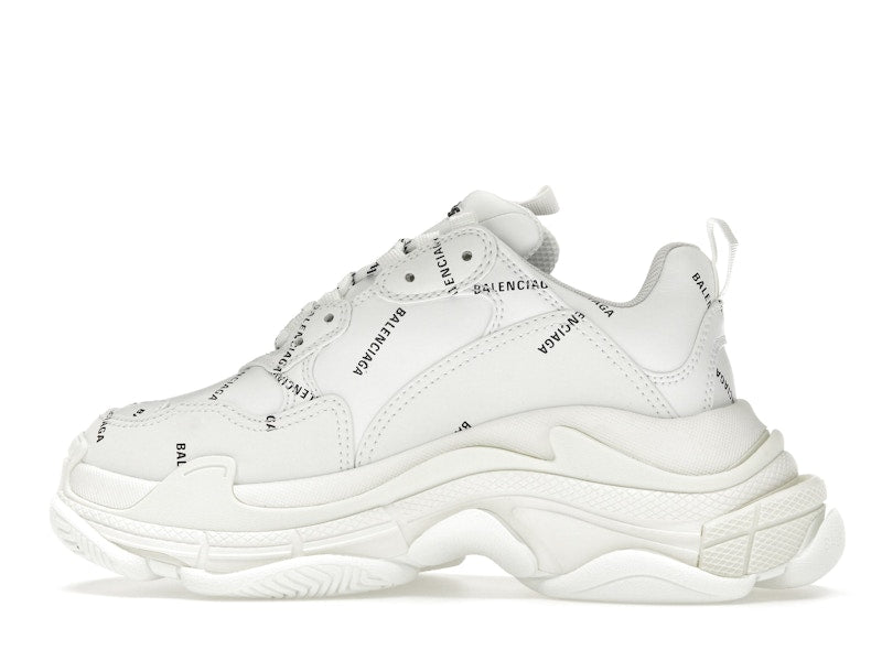 Balenciaga Triple S Allover Logo White (Women's)