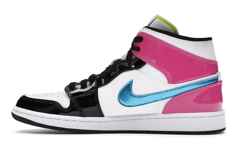 Jordan 1 Mid White Black Cyber Pink
