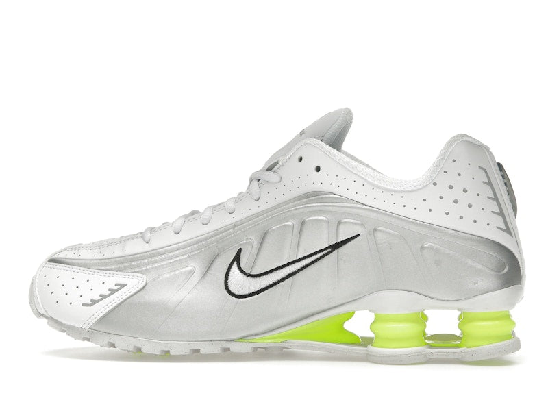 Nike Shox R4 White Metallic Silver Volt (Women's)