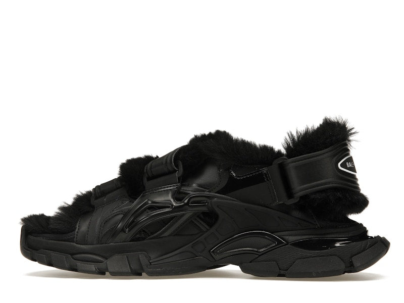 Balenciaga Track Sandal Fake Fur Black