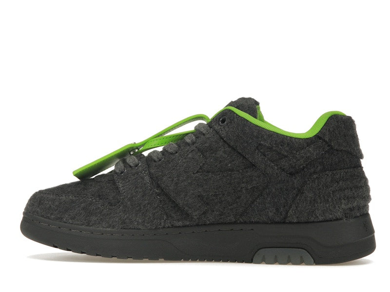 OFF-WHITE Out Of Office "OOO" Low Tops Grey Green Wool