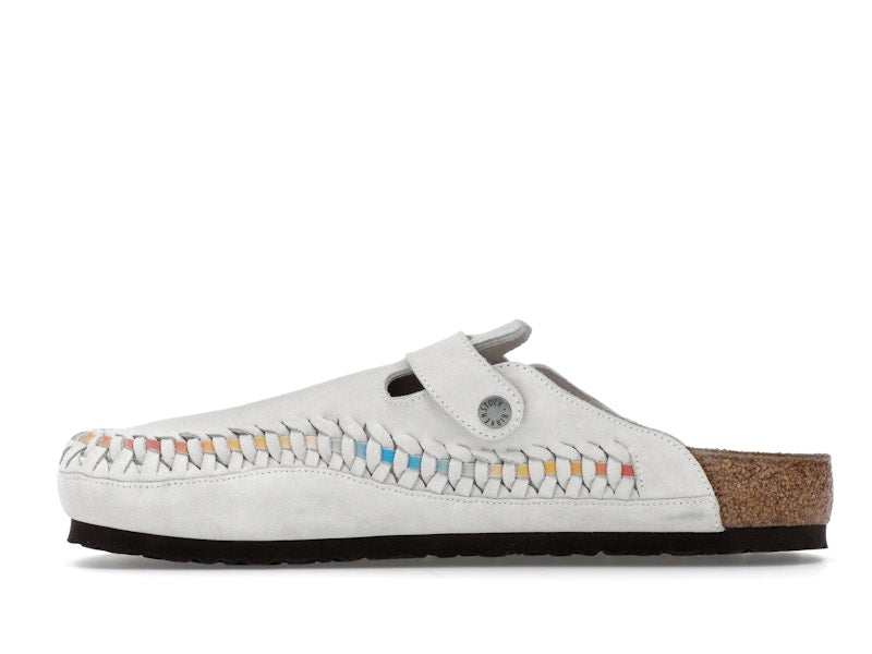 Birkenstock Boston Braided Suede Kith Antique White Tie Dye