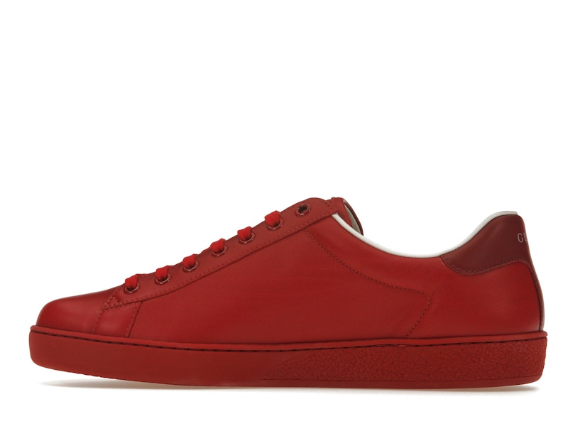 Gucci Ace Perforated Interlocking G Red