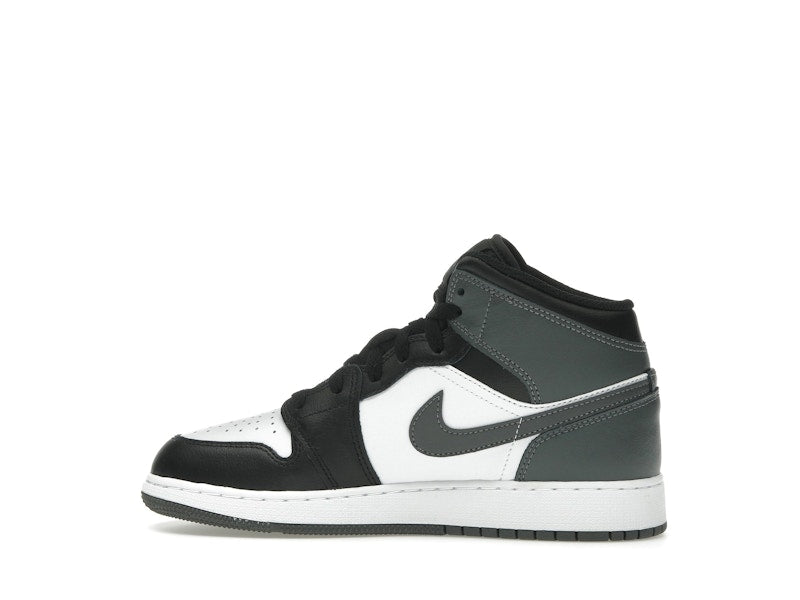 Jordan 1 Mid Black White Iron Grey (GS)