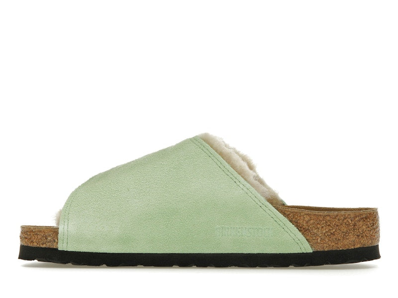 Birkenstock Solana Shearling Slide Stussy Washed Green