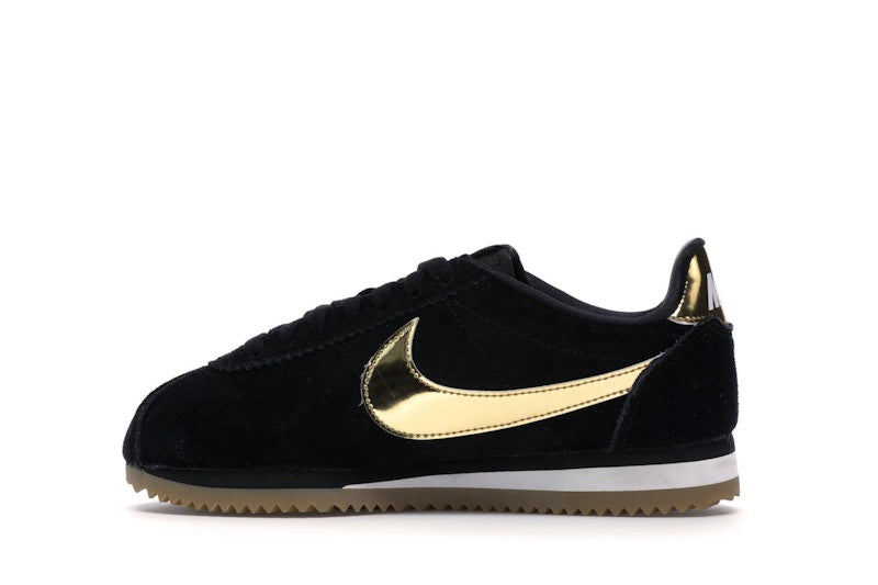 Nike Classic Cortez Black Metallic Gold Gum (Women's)