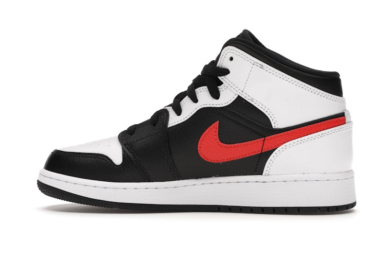 Jordan 1 Mid White Black Chile Red (GS)