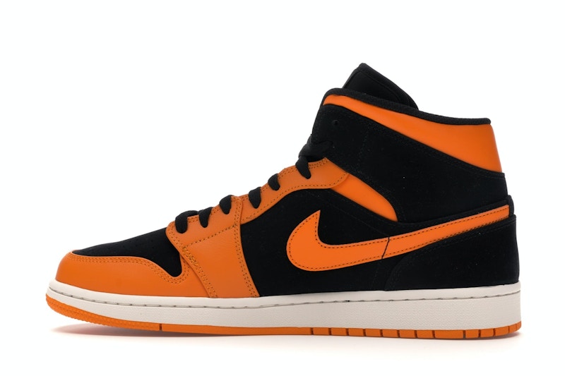 Jordan 1 Mid Black Orange Peel