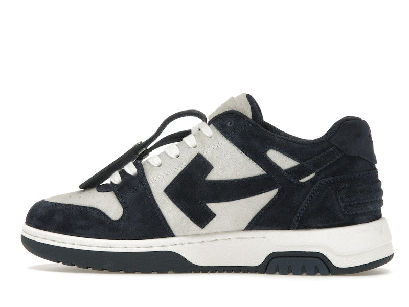 OFF-WHITE Out Of Office OOO Low Tops White Navy Blue Suede