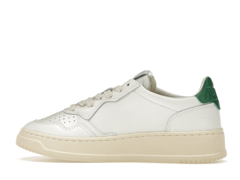 Autry Medalist Leather Low White Green (Women's)