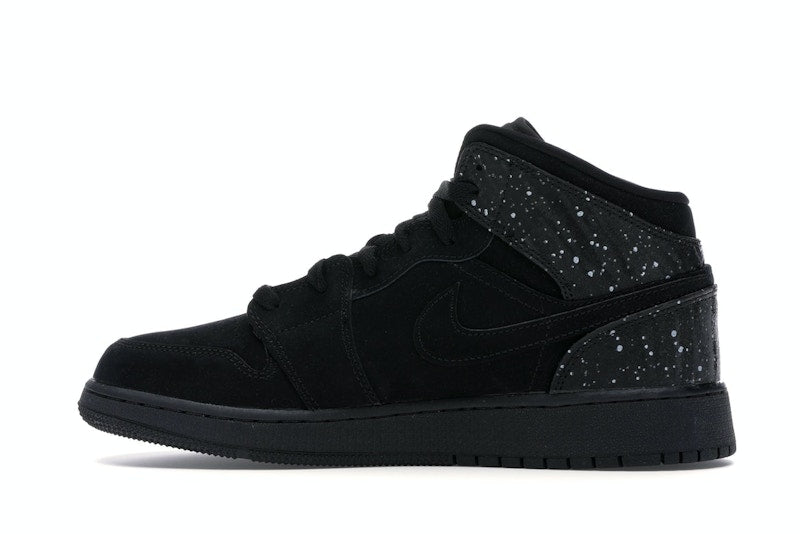 Jordan 1 Mid Black Rush Pink White Splatter (GS)