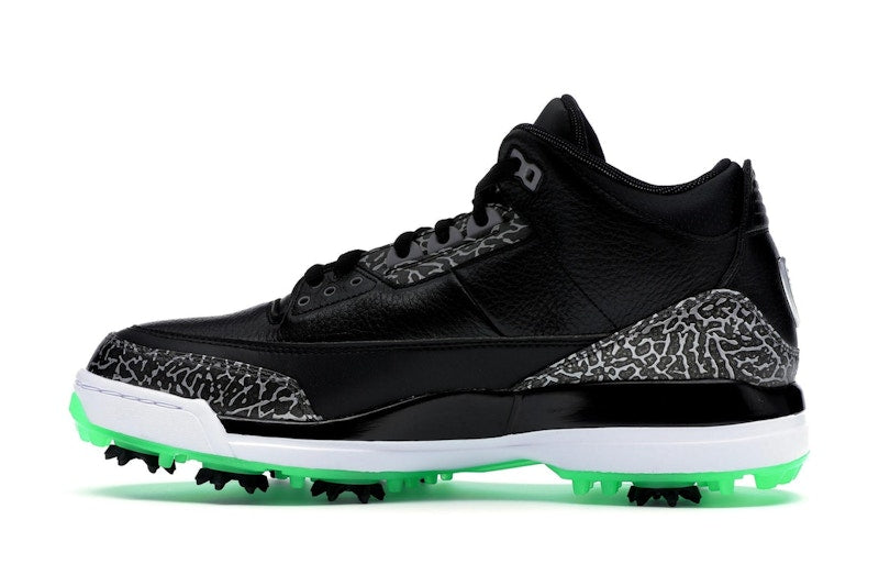 Jordan 3 Retro Golf Black Green Glow