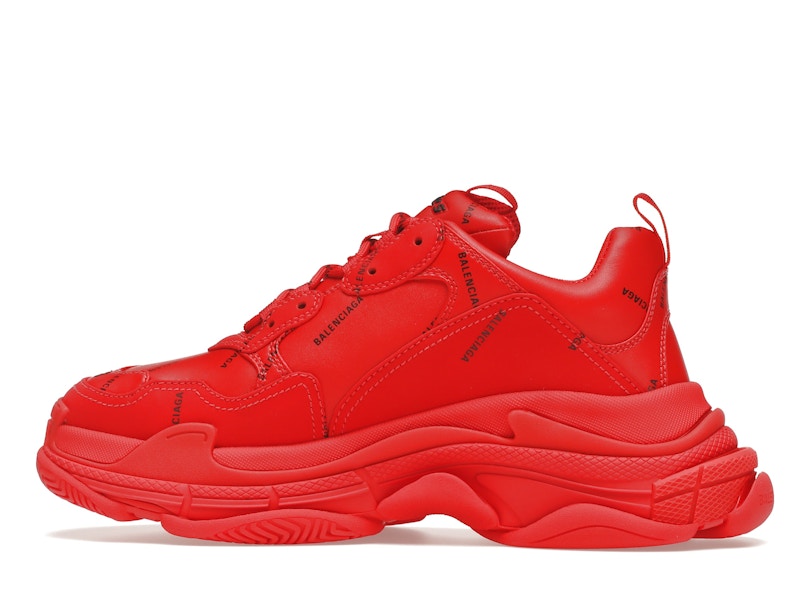 Balenciaga Triple S Allover Logo Red