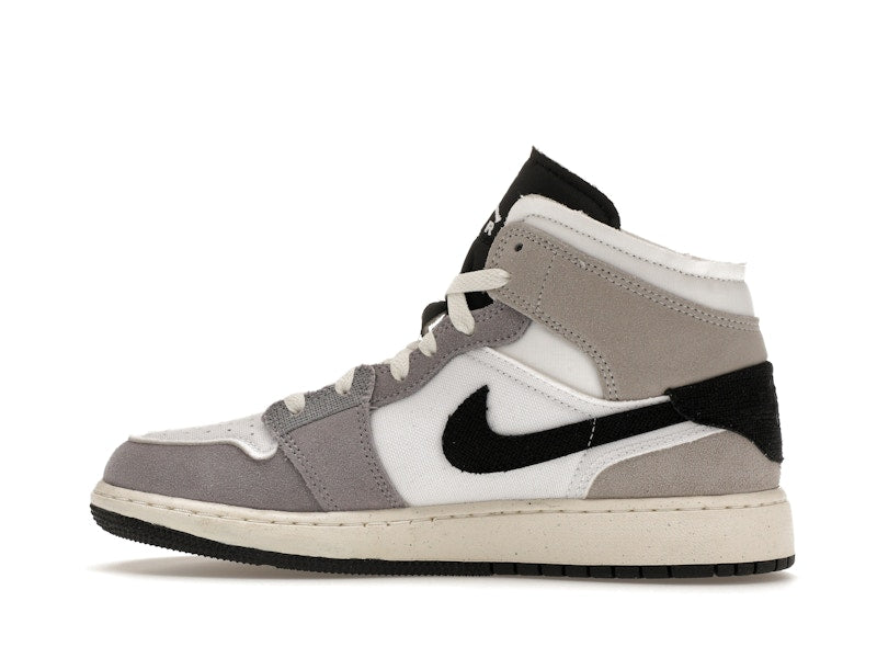 Jordan 1 Mid SE Craft White Cement Grey Black (GS)