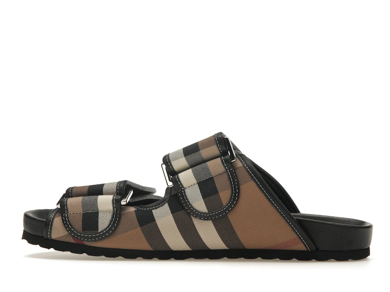 Burberry Check Sandals Birch Brown Black
