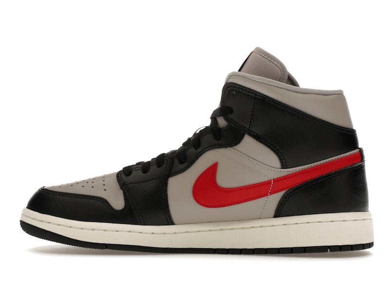 Jordan 1 Mid Black College Grey Gym Red (Women's)