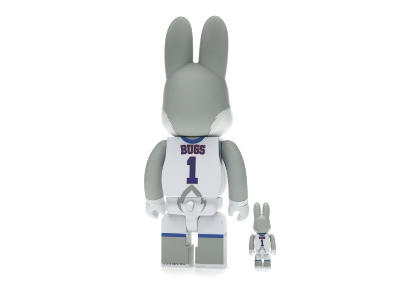 Bearbrick x Space Jam Rabbrick Bugs Bunny 100% & 400% Set Grey