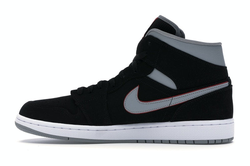 Jordan 1 Mid Black Particle Grey Gym Red