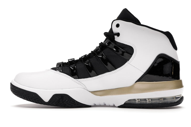 Jordan Max Aura White Metallic Gold Black