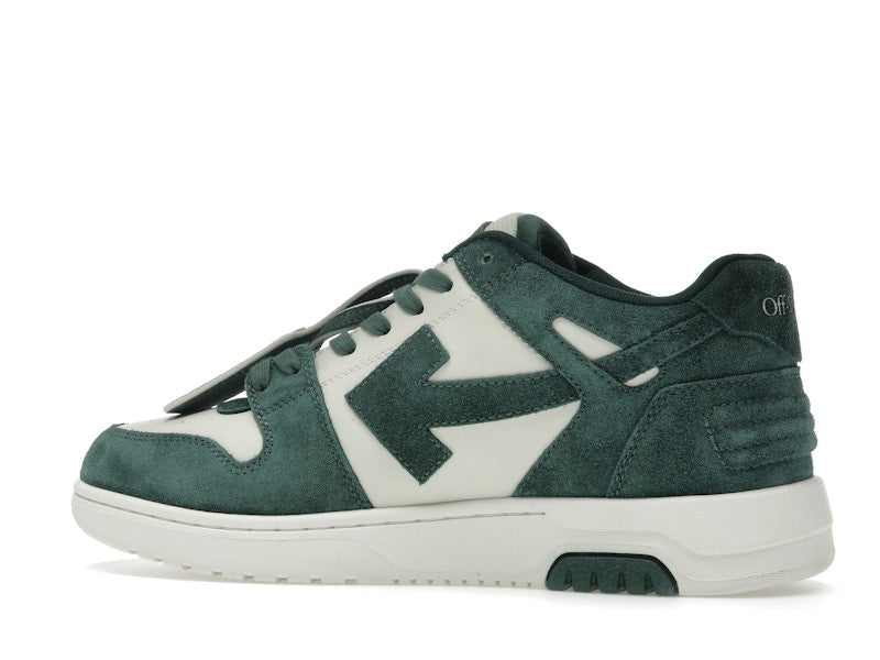 OFF-WHITE Out Of Office "OOO" Low Tops Jet Green Ecru Suede