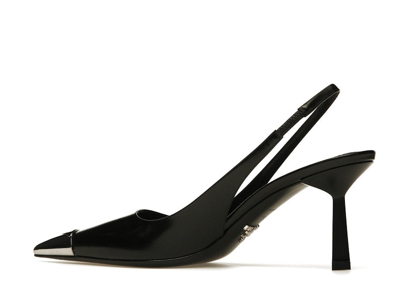 Prada 75mm Slingback Pump Black Leather