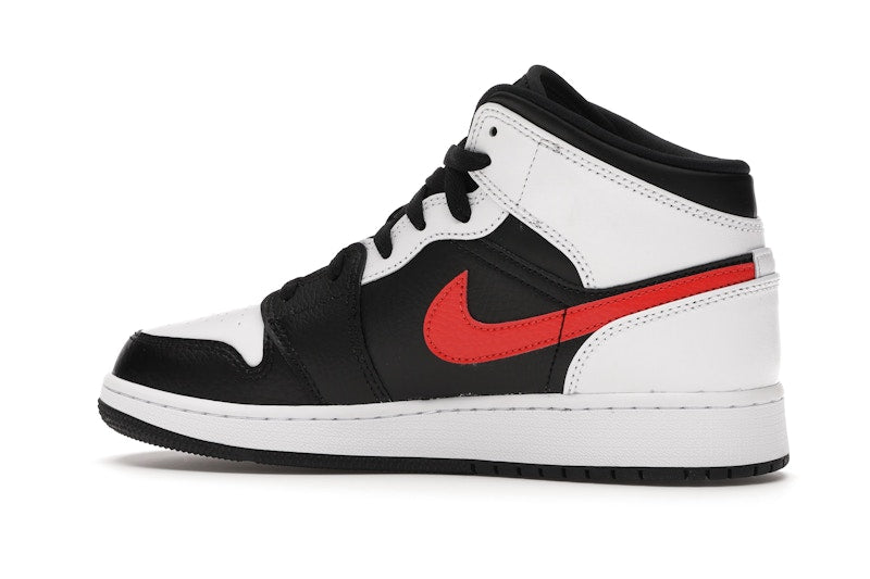 Jordan 1 Mid White Black Chile Red (GS)