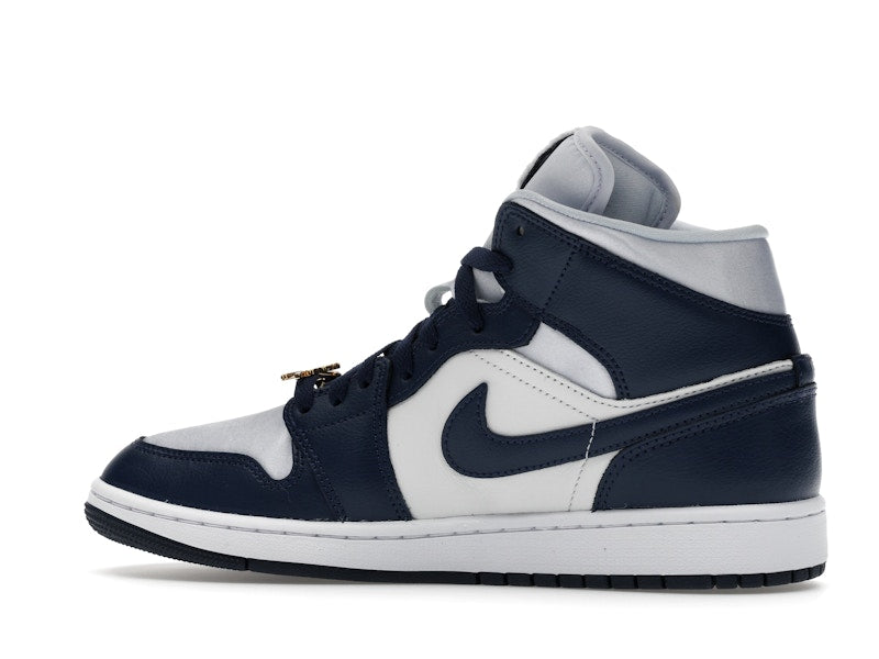 Jordan 1 Mid Football Grey White Midnight Navy (Women's)