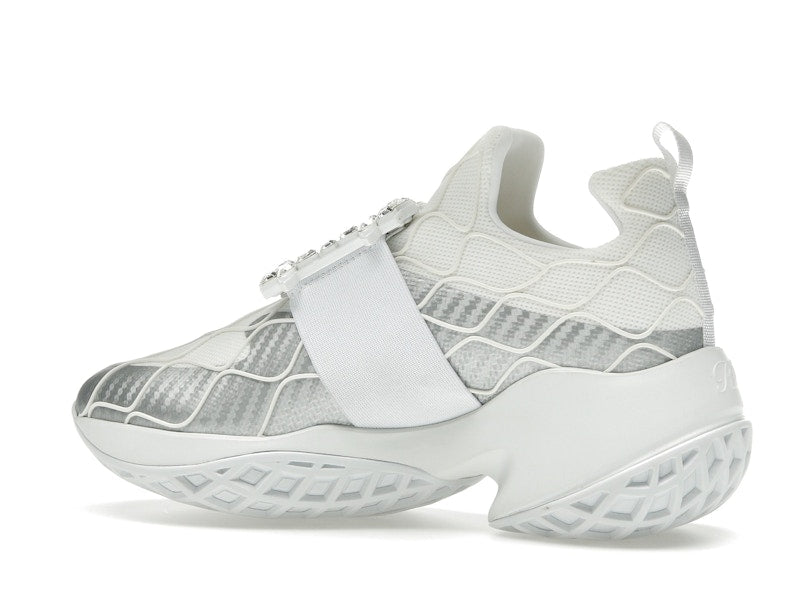 Roger Vivier Viv' Run Fabric Silver Crystal Buckle (Women's)