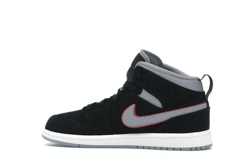 Jordan 1 Mid Black Particle Grey Gym Red (PS)