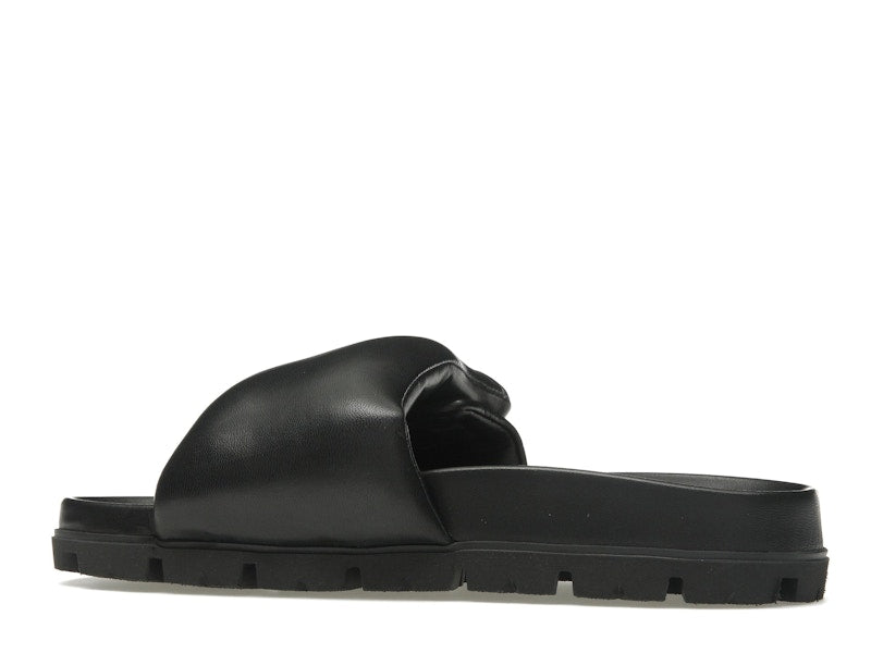 Prada Soft Padded 20mm Slide Sandal Black Nappa Leather