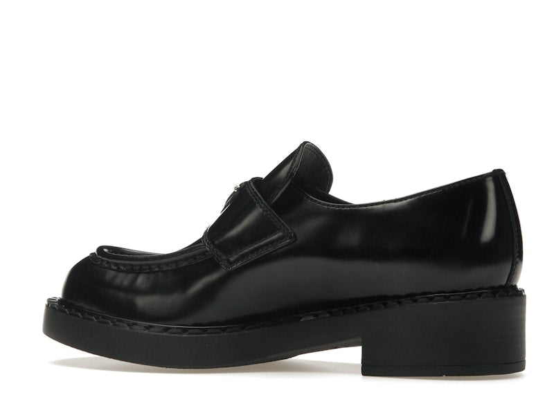 Prada Chocolate 50mm Loafer Black Brushed Leather