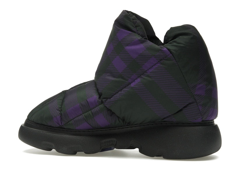 Burberry Check Pillow Boot Black Purple