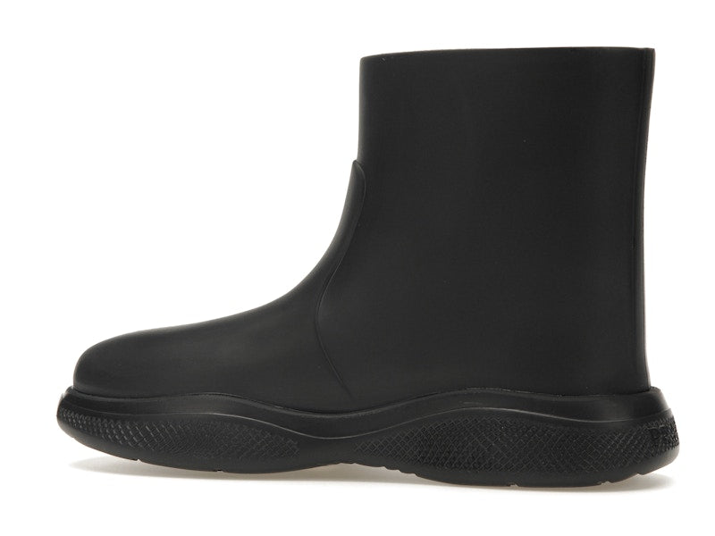 Prada Pull-On Rain Booties Black Rubber
