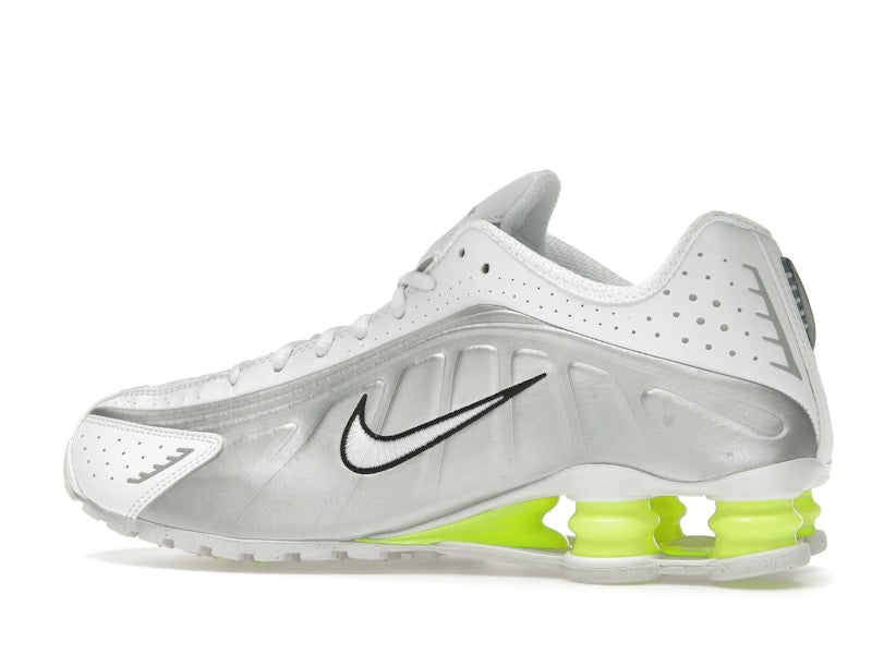 Nike Shox R4 White Metallic Silver Volt (Women's)