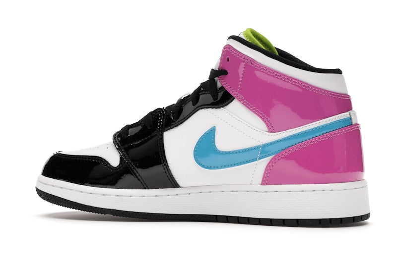 Jordan 1 Mid White Black Cyber Pink (GS)