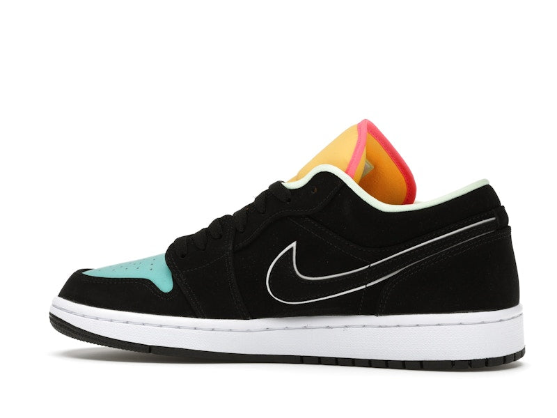 Jordan 1 Low Black Aurora Green Laser Orange
