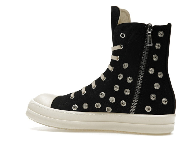 Rick Owens DRKSHDW Sneaks Studded Eyelets Black Milk