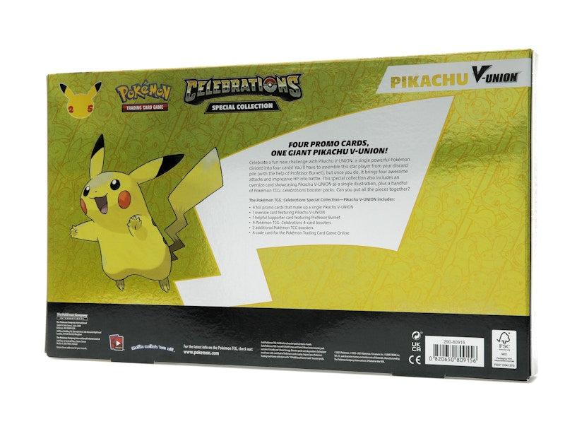 Pokémon TCG 25th Anniversary Celebrations Pikachu V Union Special Collection Box
