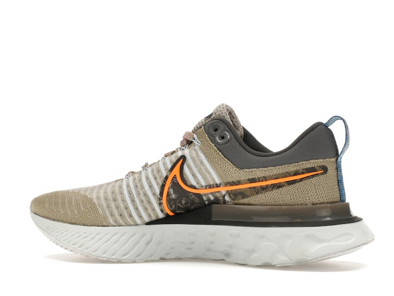 Nike React Infinity Run Flyknit 2 Light Bone Grey Orange
