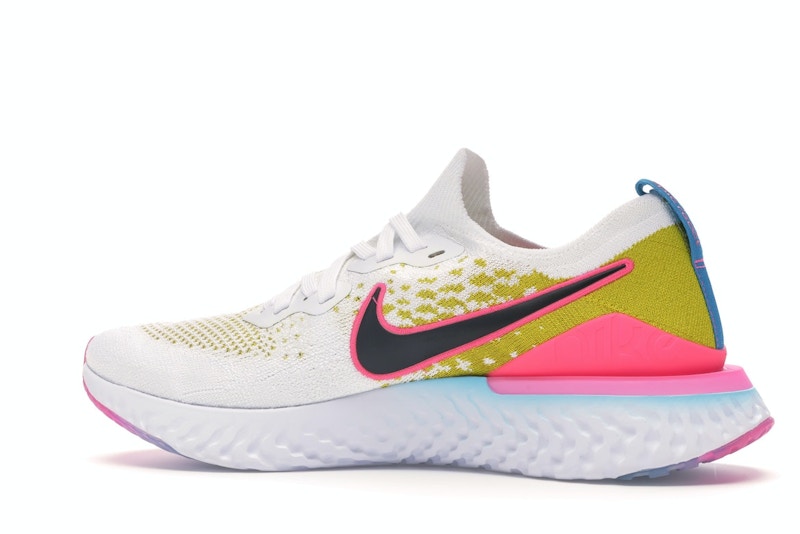 Nike Epic React Flyknit 1 White Pink Blast Citron
