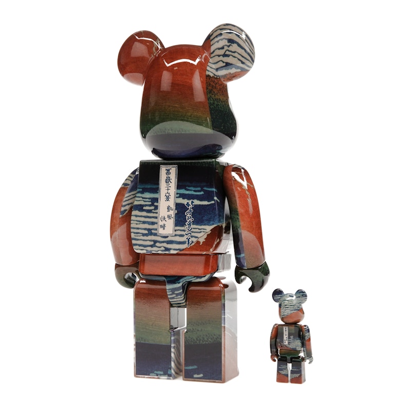 Bearbrick Katsushika Hokusai (Thirty-six Views of Tomitake, Fine Wind, Clear Morning) 100% & 400% Set