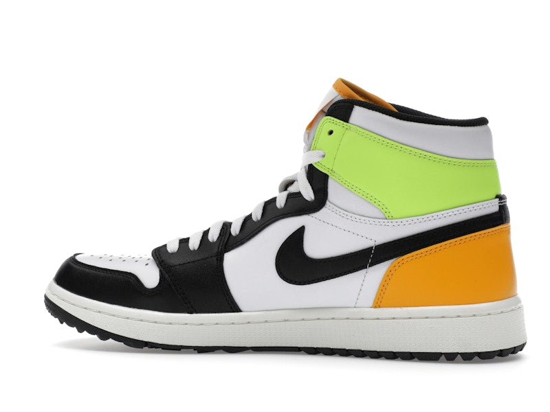 Jordan 1 Retro High Golf White University Gold Volt Black