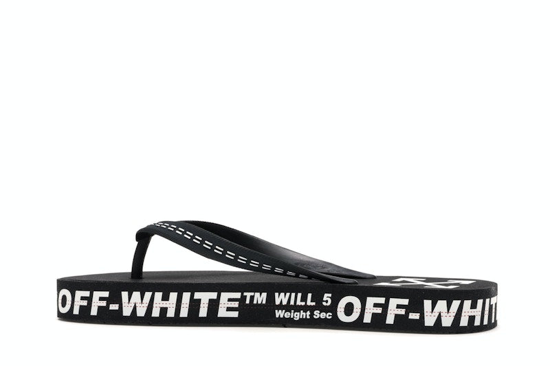Off-White Logo Typographic Flip Flop Black SS20