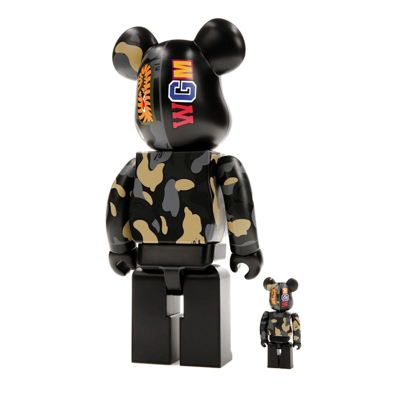 Bearbrick x BAPE Madison Avenue Exclusive Shark Camo 100% & 400% Set