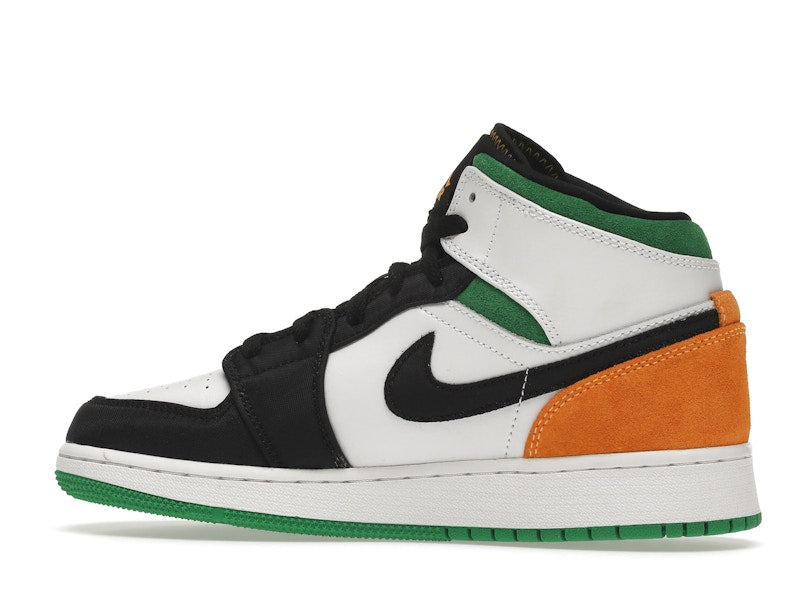 Jordan 1 Mid SE White Laser Orange Lucky Green (GS)