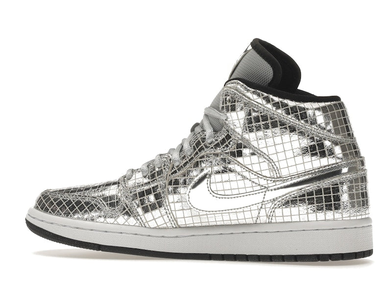 Jordan 1 Mid SE Disco Metallic Silver (Women's)