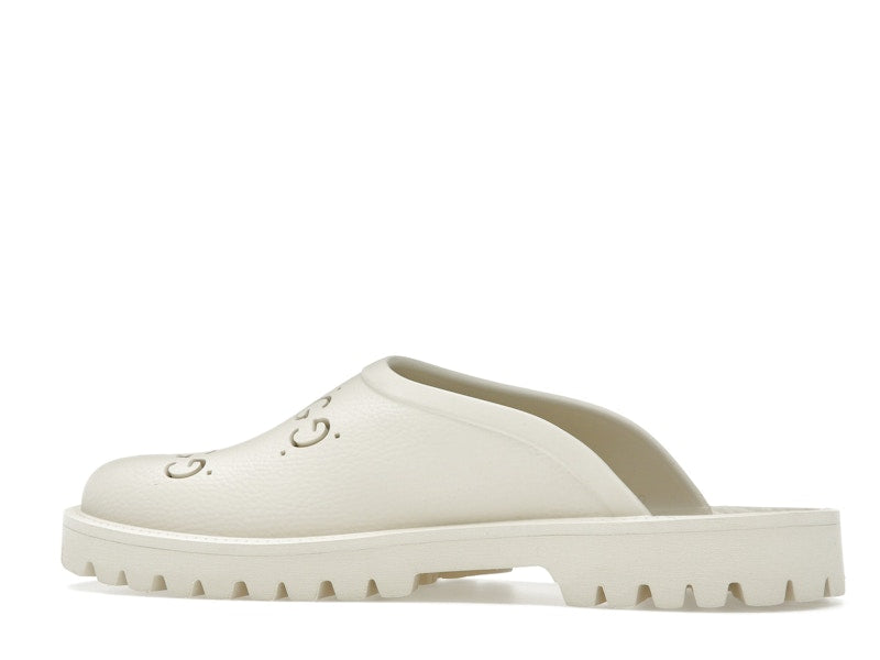 Gucci Slip-on Sandal Cut Out Monogram Mystic White