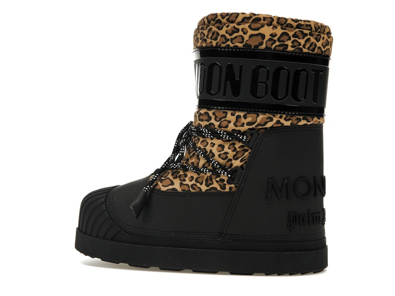 Moncler Shedir Snow Boots Palm Angels Black Leopard Print